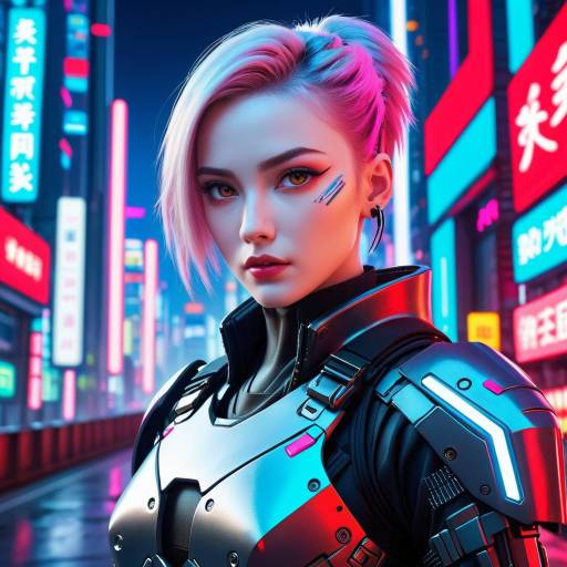 Futuristic Soldier in Neon Tokyo