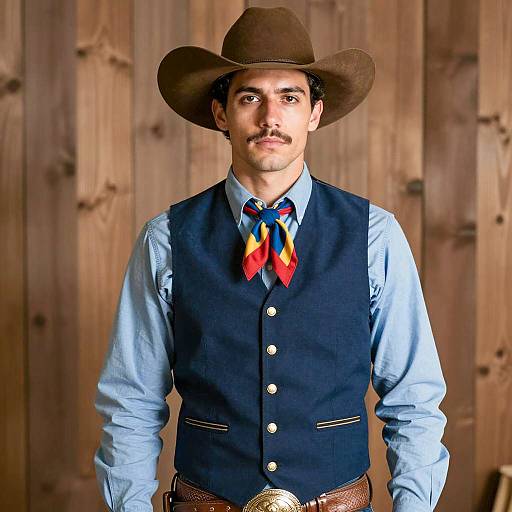 Rustic Cowboy Wedding Portrait in Detail