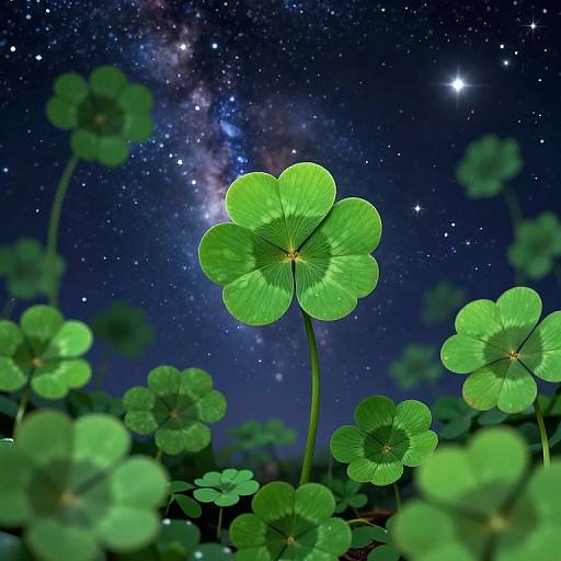 Defiant Clovers Amidst Cosmic Wonder