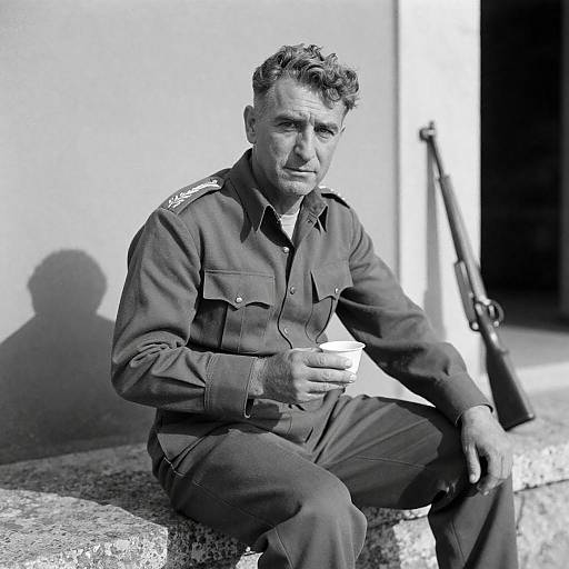 Serious Portrait of a Military Man