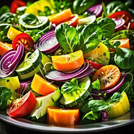 Vibrant HDR Macro Vegetable Salad Photography