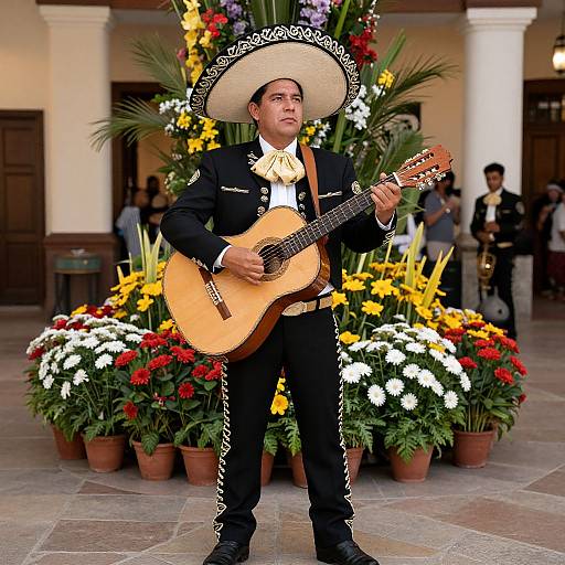 Mariachi Musician in Traditional Costume