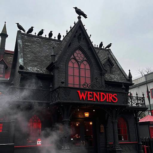 Gothic Wendy's Restaurant Atmosphere