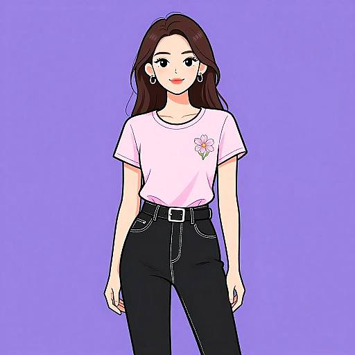 Casual Chic Woman in Pastel Pink