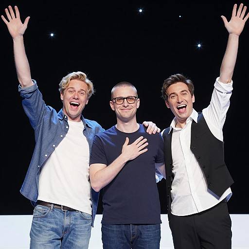 Three Friends Under a Starry Sky