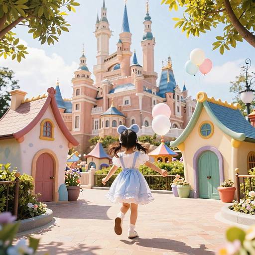 Joyful Girl in Disney Village