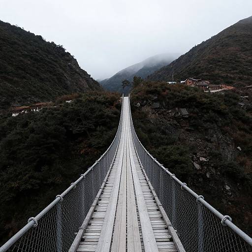 Silent Bridge Between Quiet Mountains