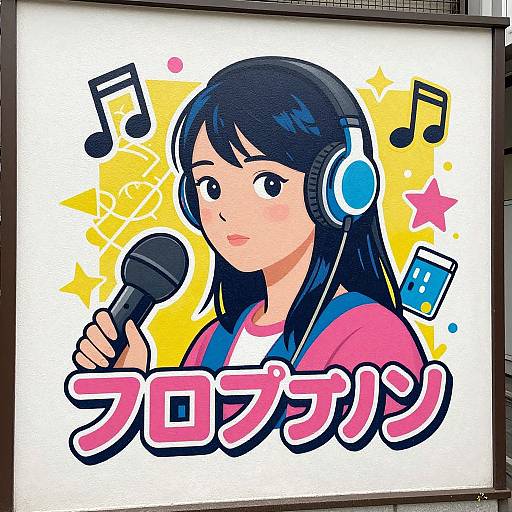 Tokyo Cartoon Mural with Music