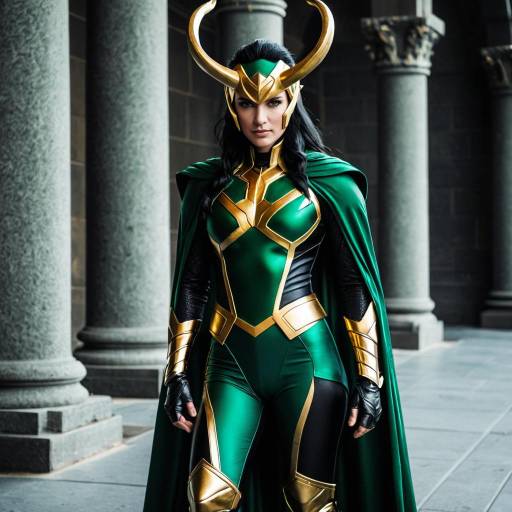Elegant Loki Cosplay with Dramatic Accessories