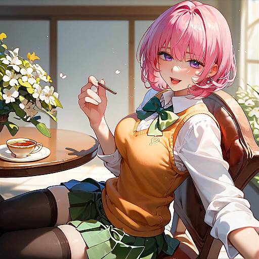 Pastel Cafe: Momo in School Uniform