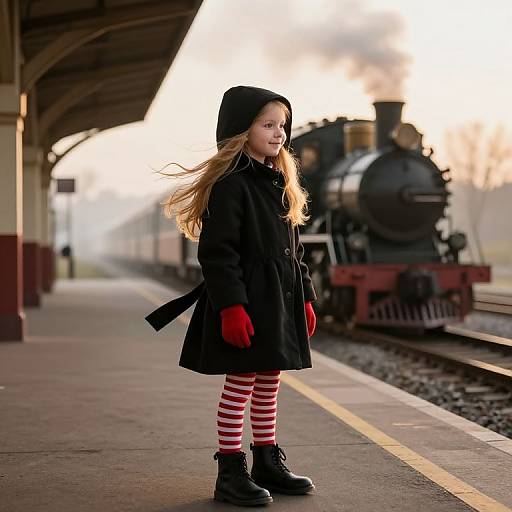 Blonde Girl by Vintage Train Station
