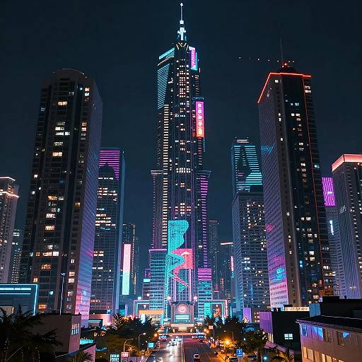 Futuristic Cyberpunk Cityscape Art