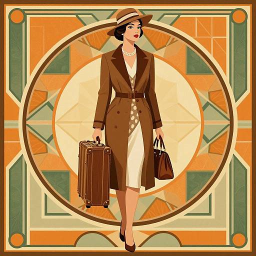 Elegant Art Deco Travel Fashion