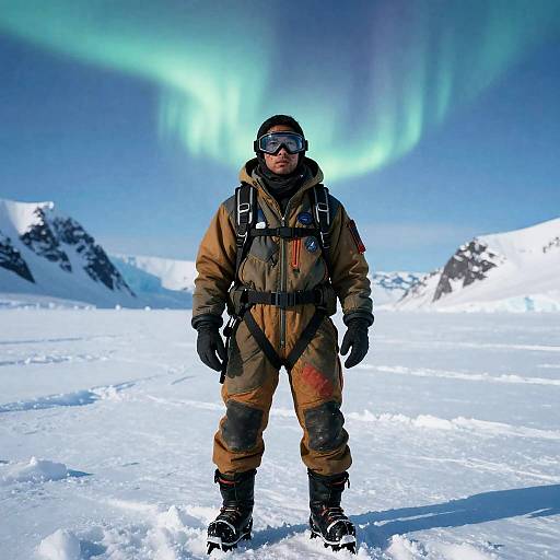 2910 Arctic Rescue Pilot Under Aurora