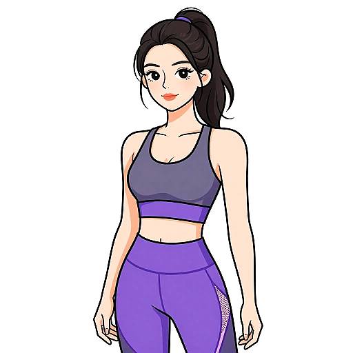 Athletic Woman in Gray Workout Gear