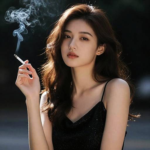 Wavy-Haired Woman in Sparkly Top