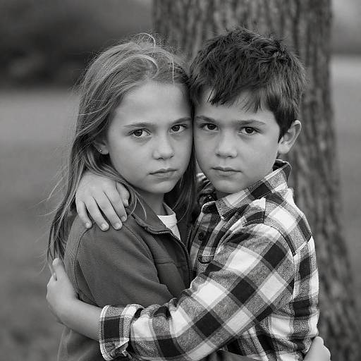 Emotional Embrace: Timeless Childhood Moment
