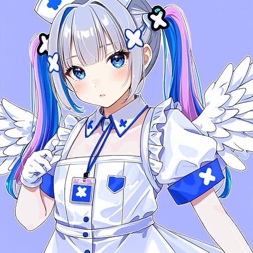 Illustration of Amane kanata (nurse), hololive in the style of Mi taro333