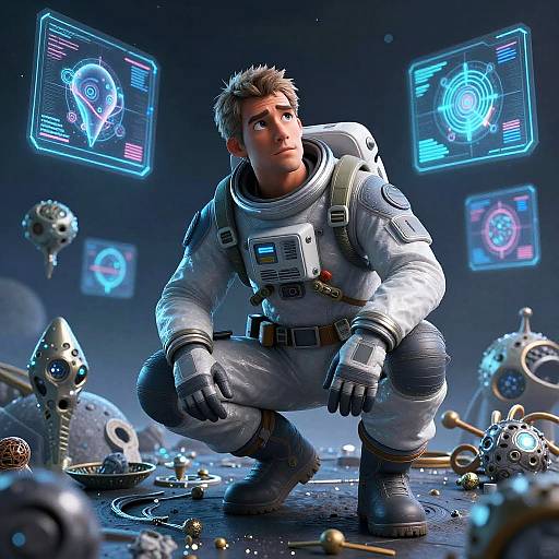 Space Archaeologist Among Alien Artifacts