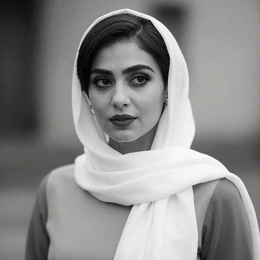 Expressive Woman in Black-and-White Portrait