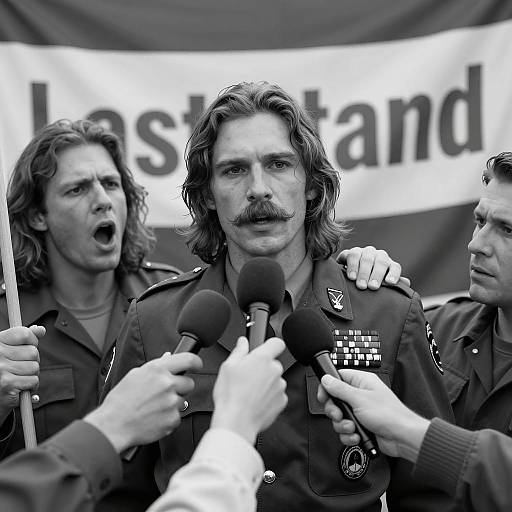 Dramatic Black and White Military Scene