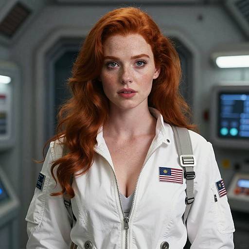 Flirty Redhead in Space Portrait