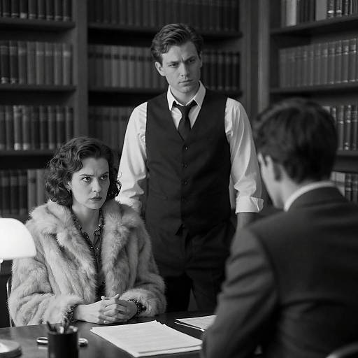 Dramatic Study Scene in Black and White