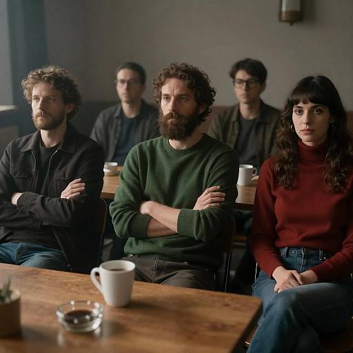 Intimate Gathering in a Dim Room