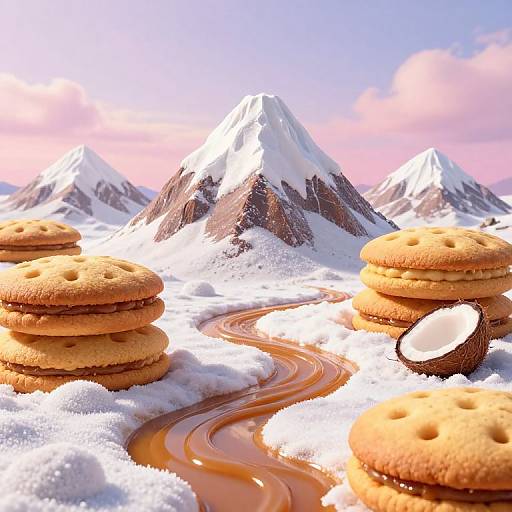 Surreal Alfajores Fantasy Landscape