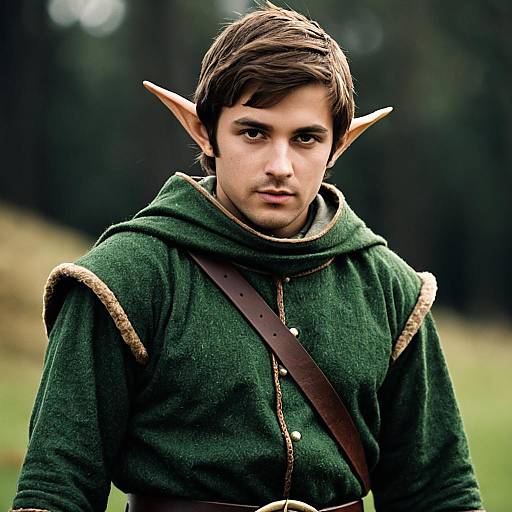 Elf Boy in Tunic with Brown Hair