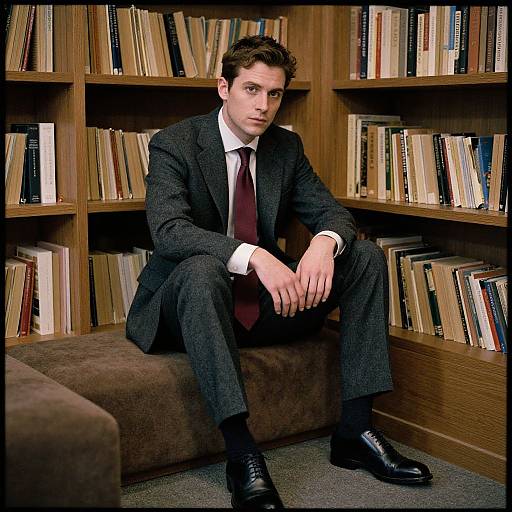 Elegant Gentleman in Cozy Library