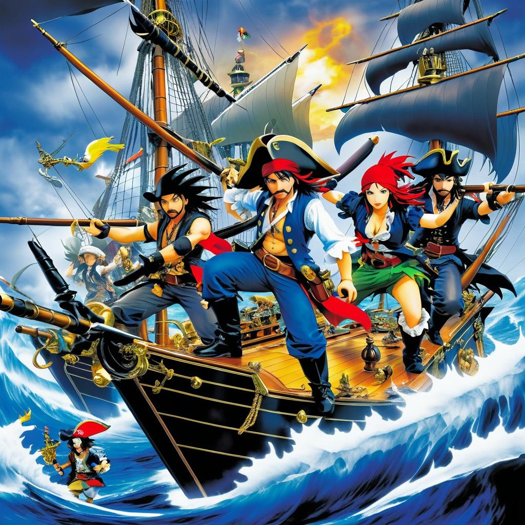 Fearless Pirates in a Stormy Battle