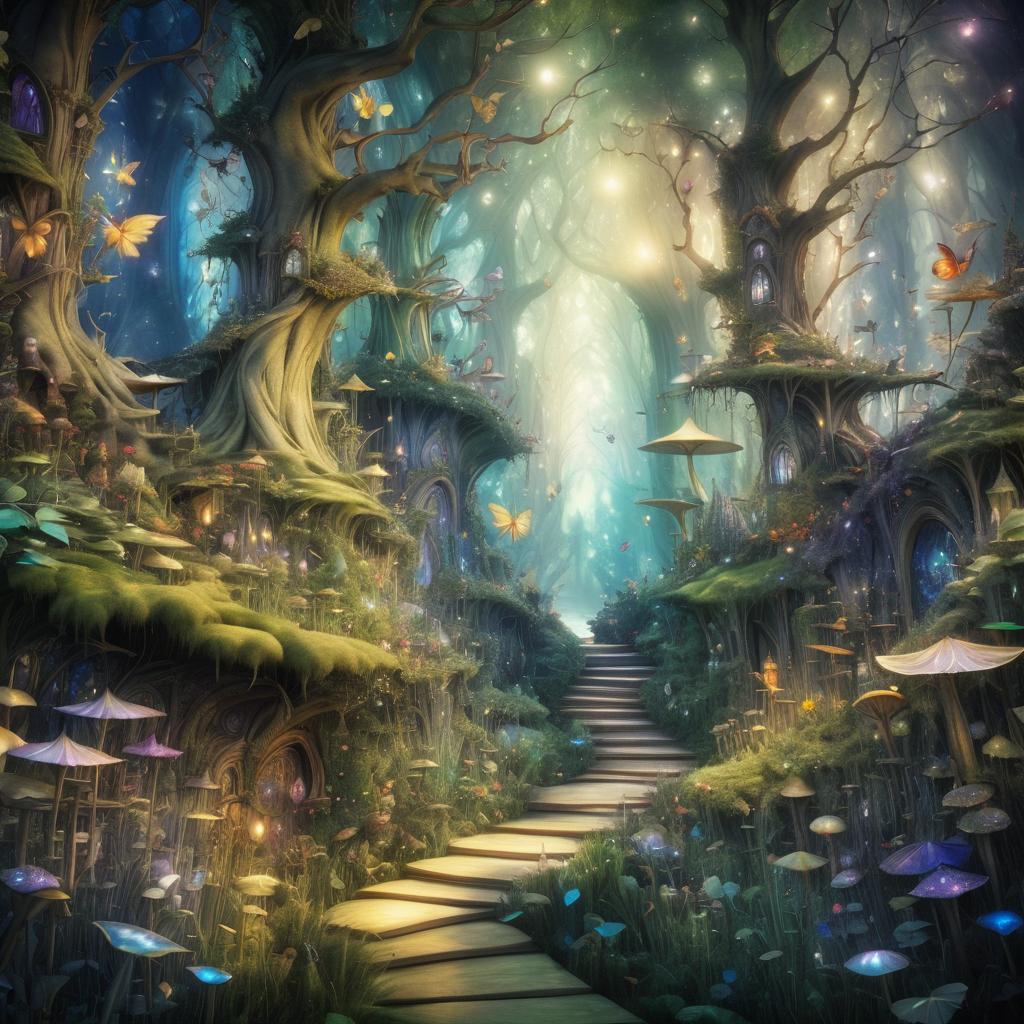 Enchanting Fairy Forest in Dreamy Colors