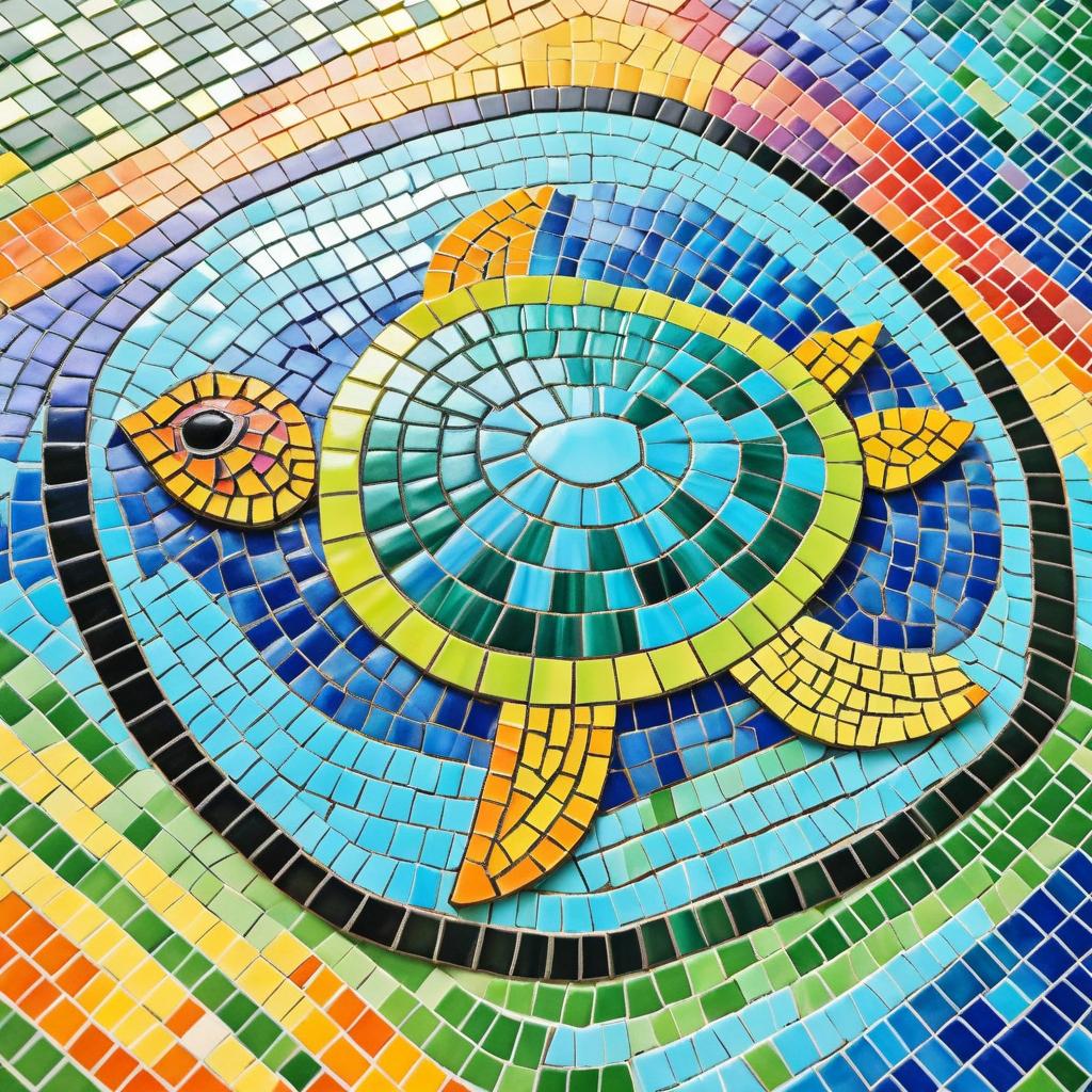 Colorful Mosaic Inspiration with a Turtle