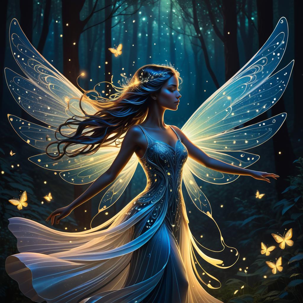 Whimsical Fairy with Shimmering Wings