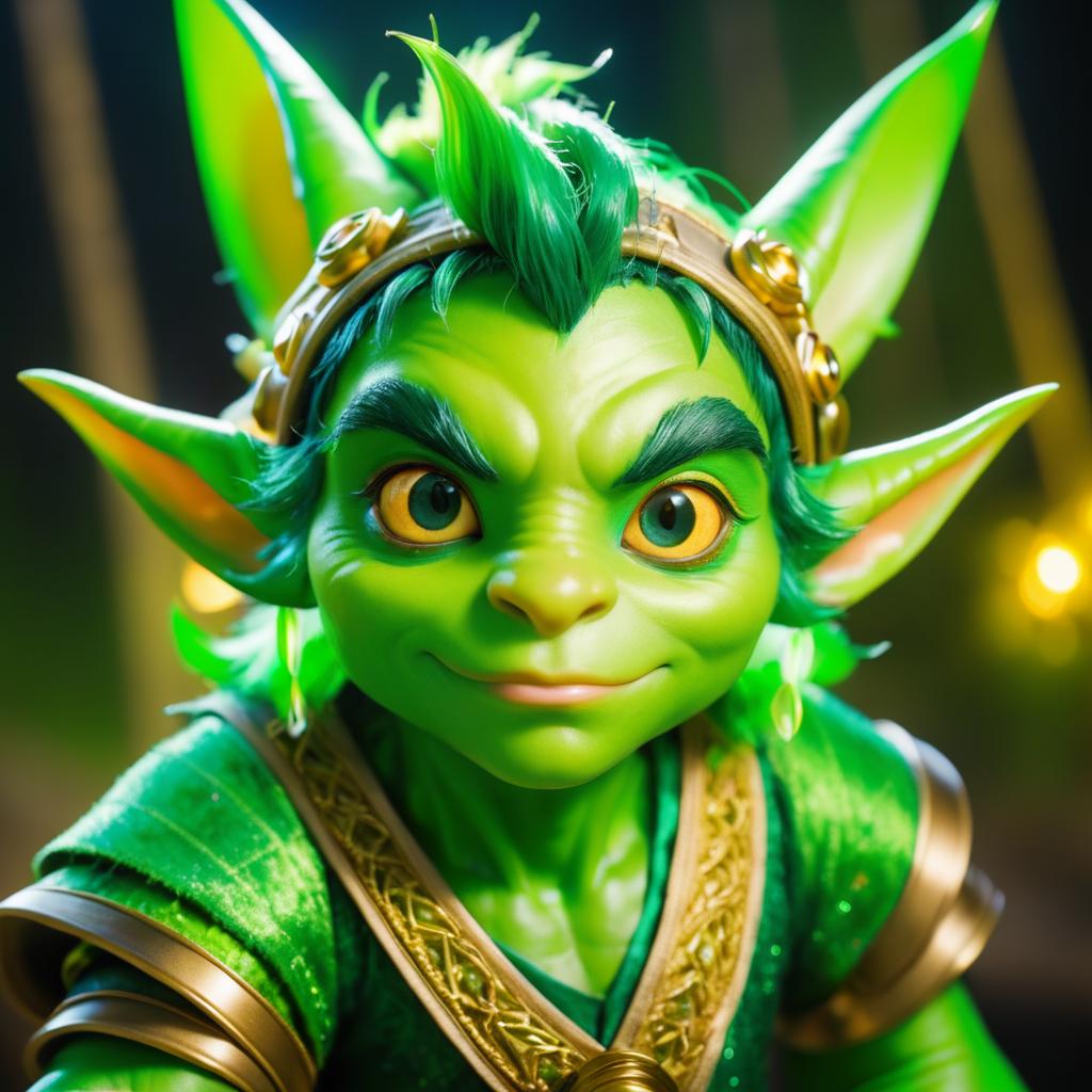 Curious Goblin Portrait with Vibrant Features