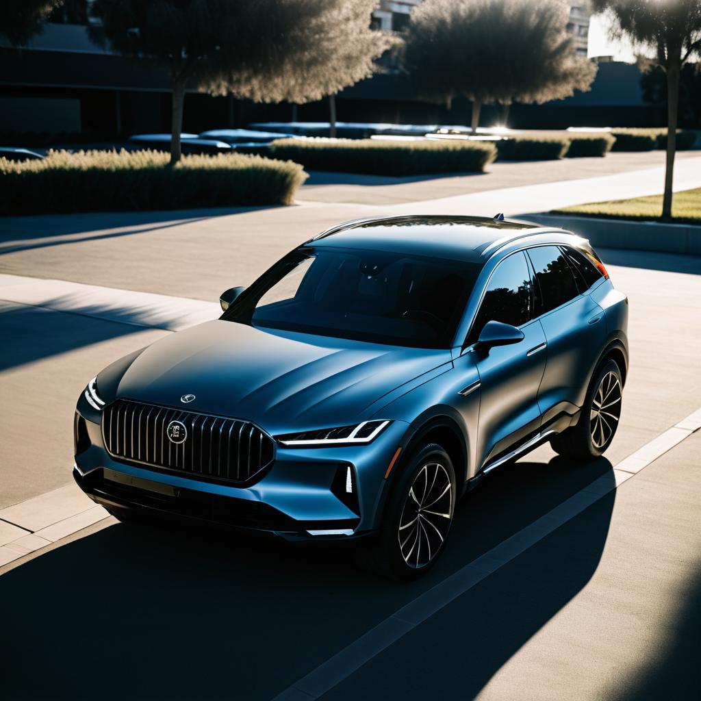 Dramatic Electric SUV in Cinematic Lighting