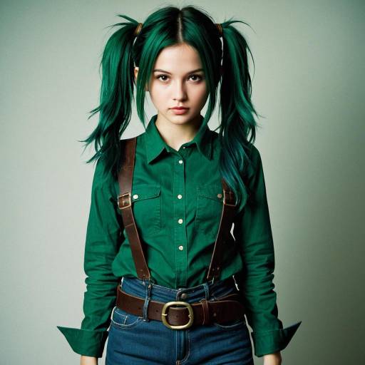 Realistic Girl Deku with Green Hair