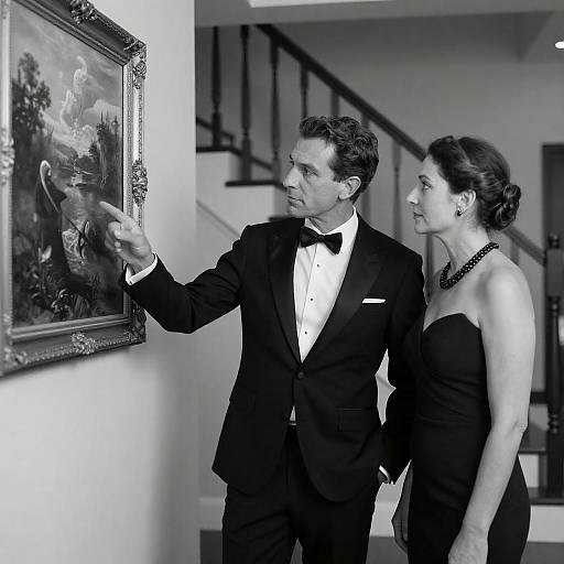 Elegant Couple in Black-and-White Photography