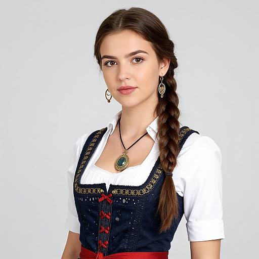 Realistic Girl in Bavarian Costume