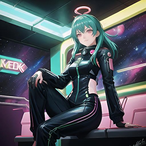 Ecchi Space Explorer in Neon Glow