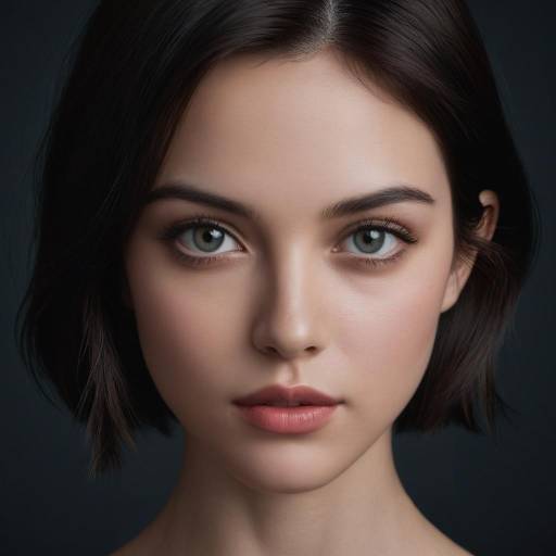 Close-up Portrait of Young Woman with Green Eyes