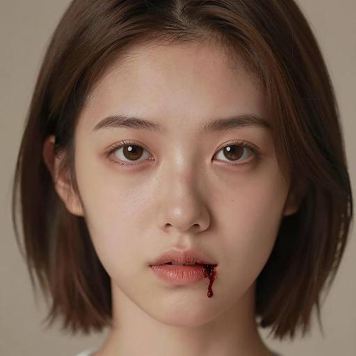 Close-Up of Young Woman with Wound