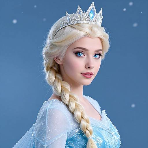 Ice Queen with Braided Blonde Hair
