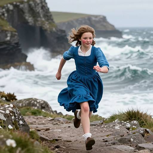 Fearless Girl Running Coastal Path