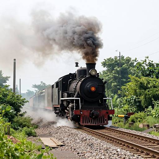 Steampunk Locomotive on Lush Railway