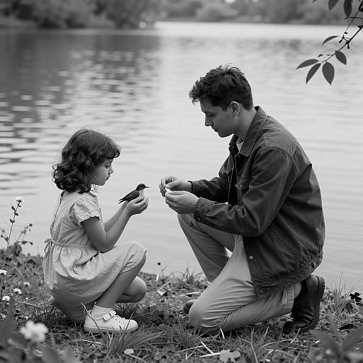 Tender Moment by the Water's Edge