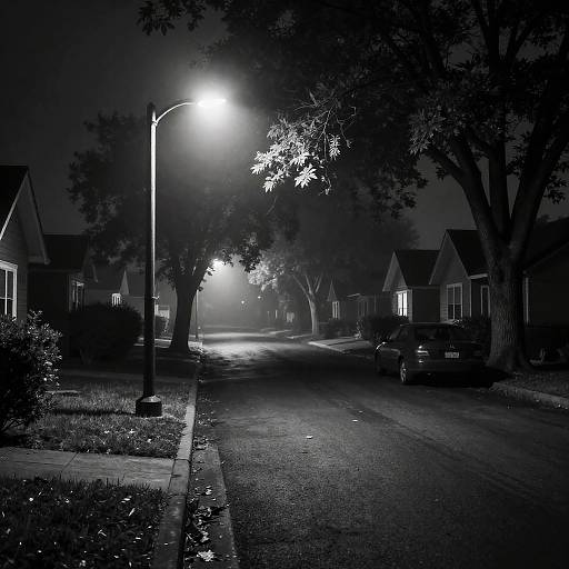 Mysterious Liminal Night in Suburbs