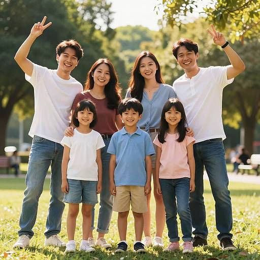 Vibrant AI Outdoor Family Portrait