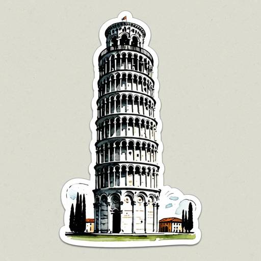 Watercolor Leaning Tower of Pisa Sticker